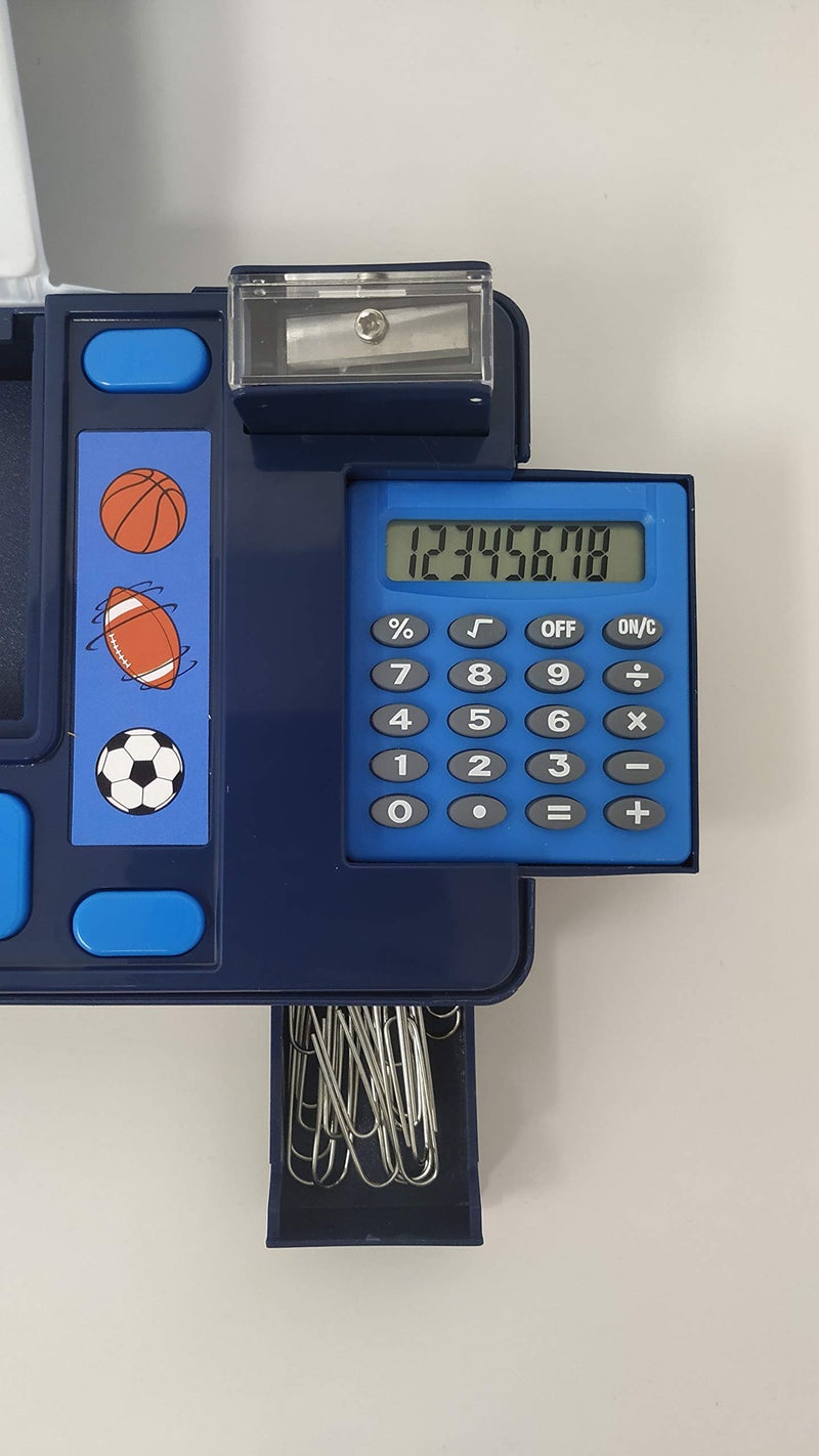 Hot Focus Sport Multifunction Pencil Case,Pencil Box for Boys. 2 Compartments Unique Stationery Set w/Pop Out Calculator and Pencil Sharpener. Best Back to School Gift Set for Kids, Boy & Teen. - Image 3